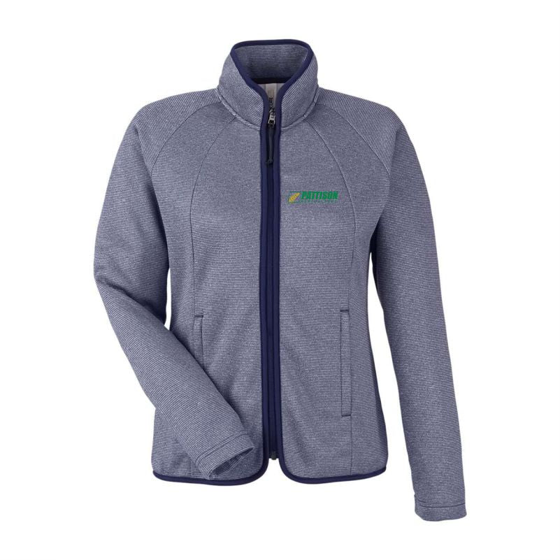 Ladies CORE365 Venture Heathered Stripe Full-Zip