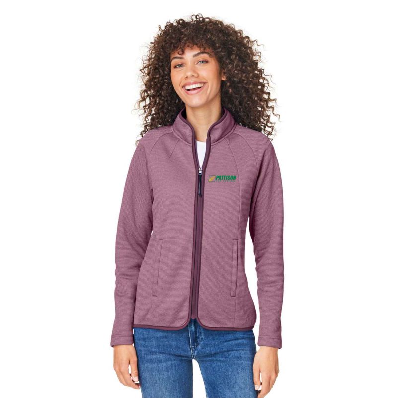 Ladies CORE365 Venture Heathered Stripe Full-Zip