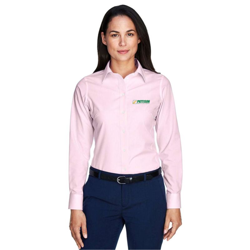 Ladies Devon & Jones Crown Woven Collection Banker Stripe