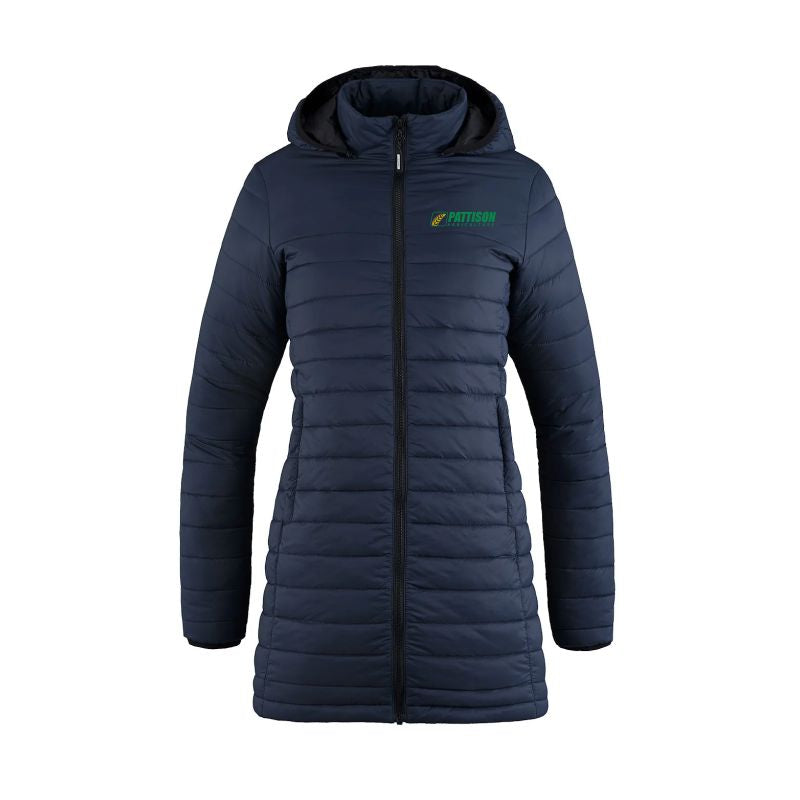 Ladies Glacier Bay Full Length Puffy Jacket w/ Detachable Hood