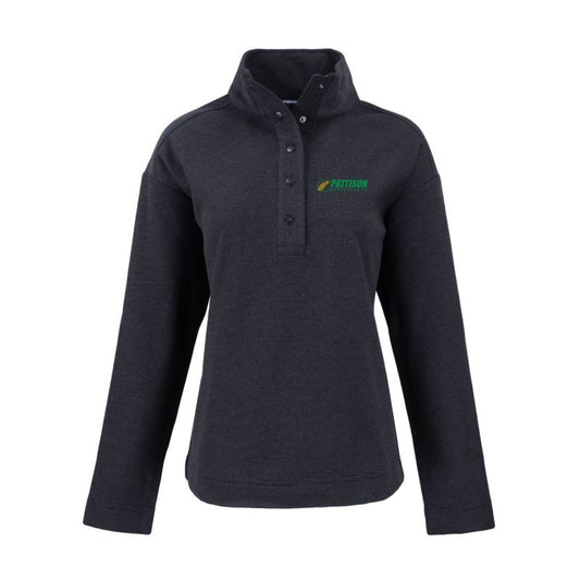 Ladies Hunts Point Epic Comfort Textured Fleece Recycled Snap Pullover