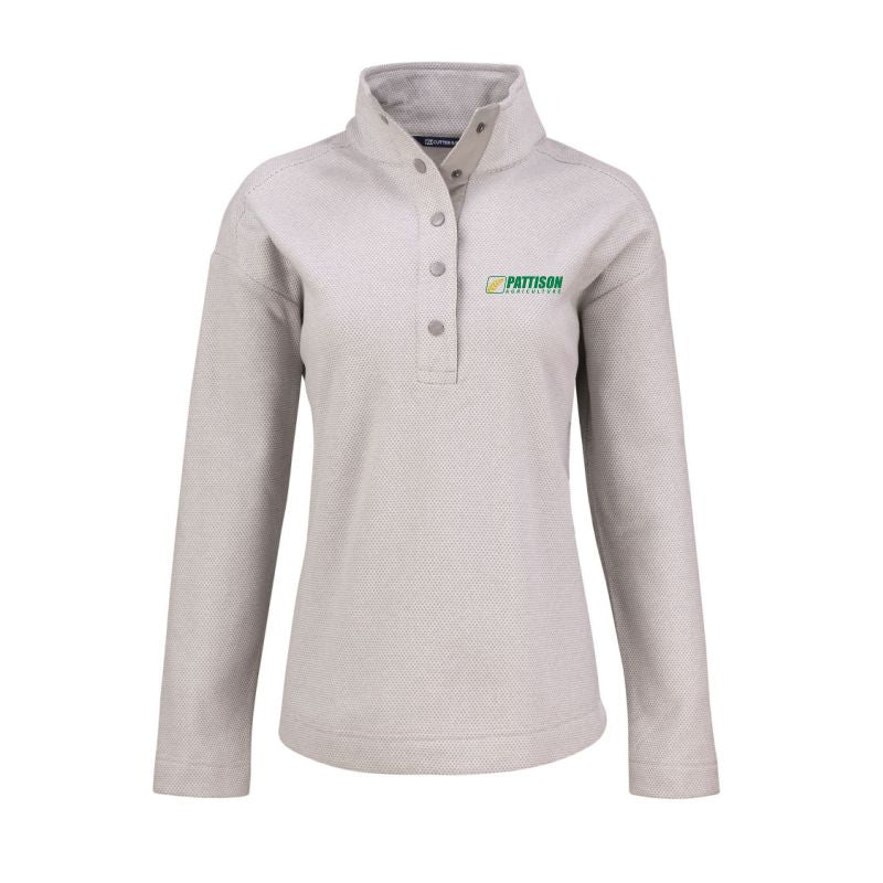 Ladies Hunts Point Epic Comfort Textured Fleece Recycled Snap Pullover