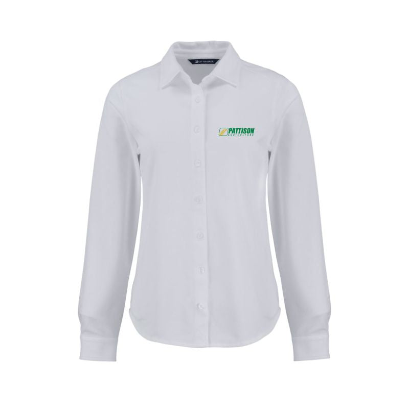 Ladies Advantage Eco Tri-Blend Pique Long Sleeve Button Up