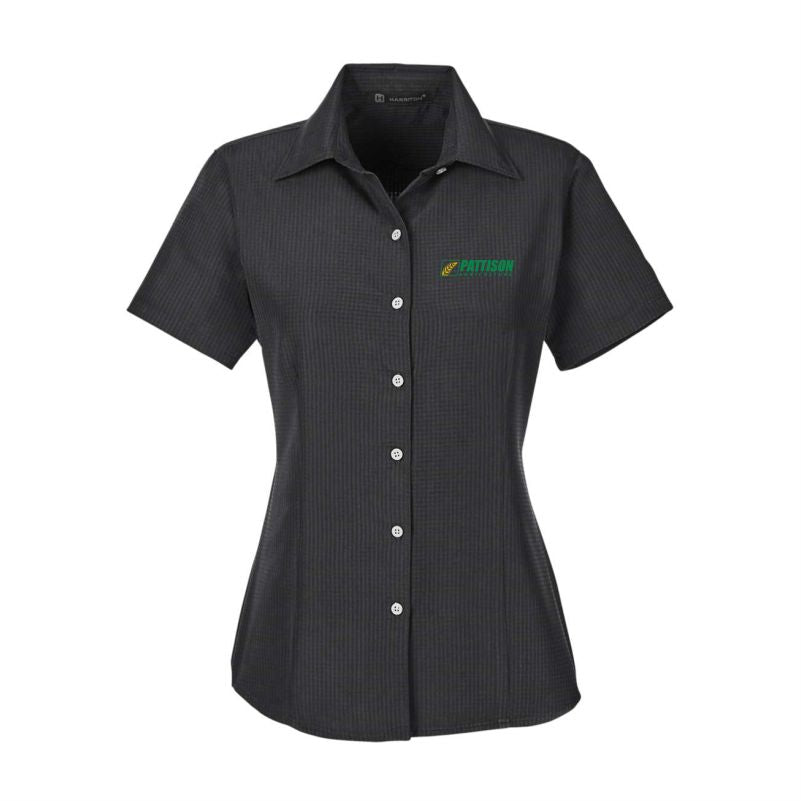 Ladies Harriton Barbados Textured Camp Shirt