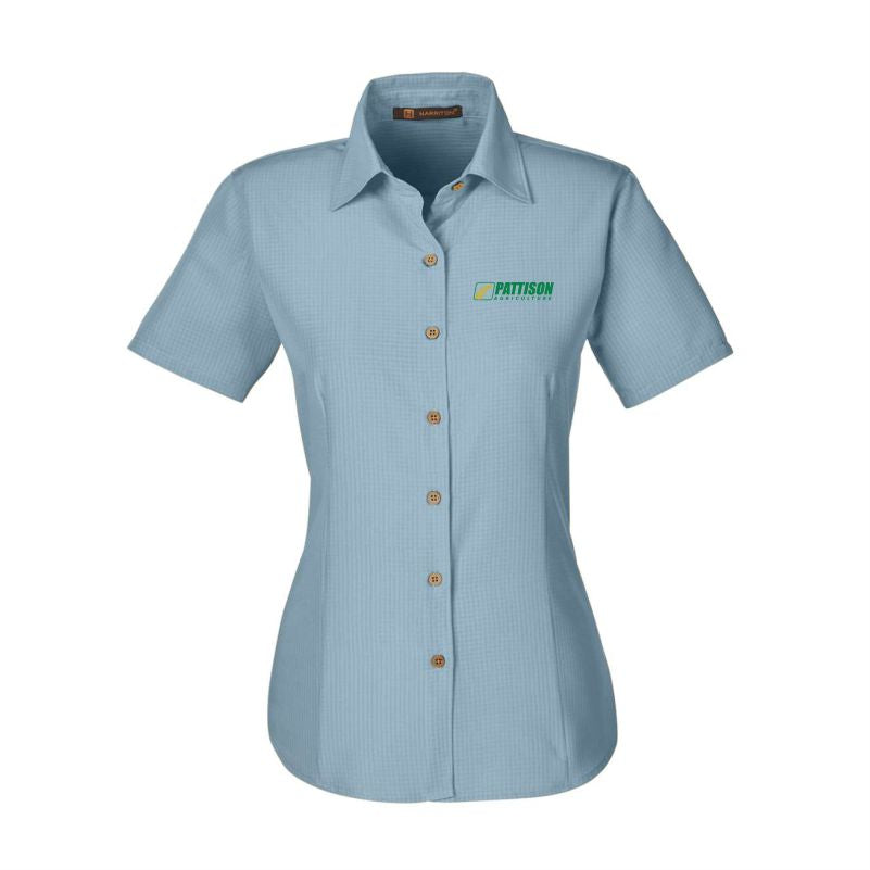 Ladies Harriton Barbados Textured Camp Shirt