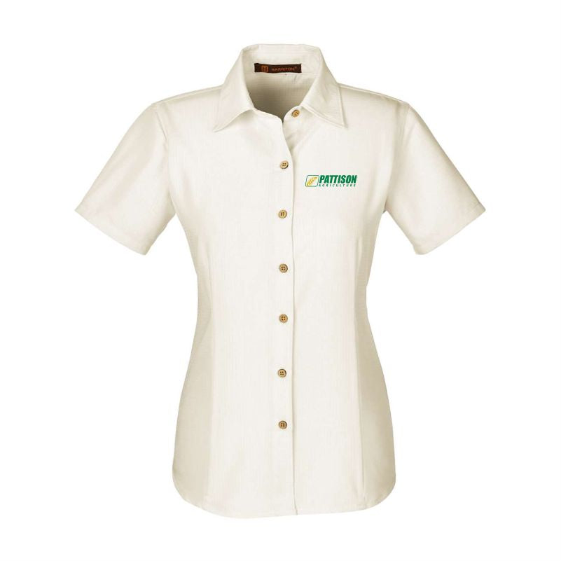 Ladies Harriton Barbados Textured Camp Shirt