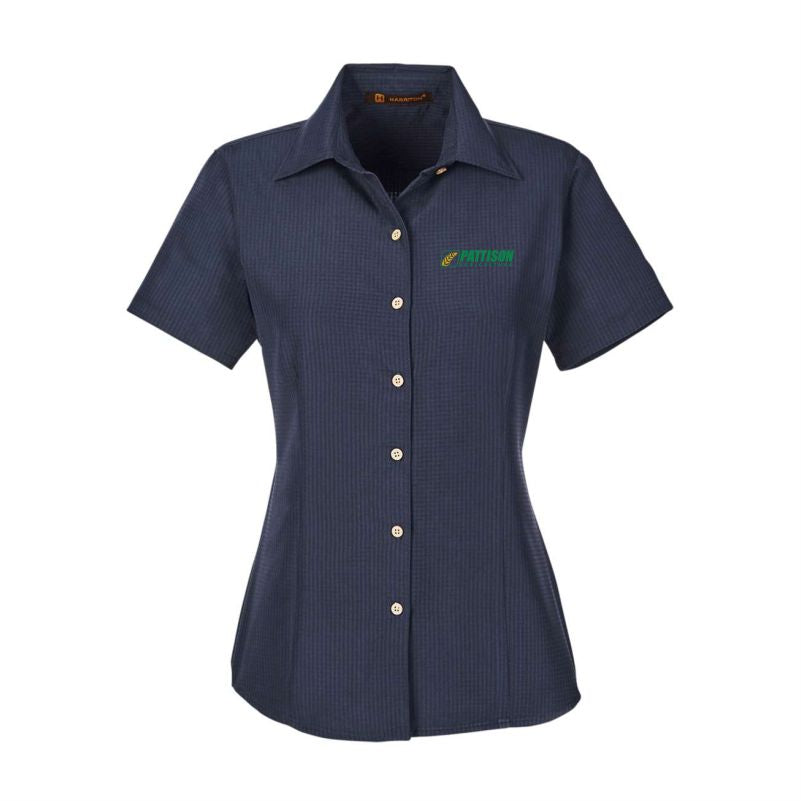 Ladies Harriton Barbados Textured Camp Shirt