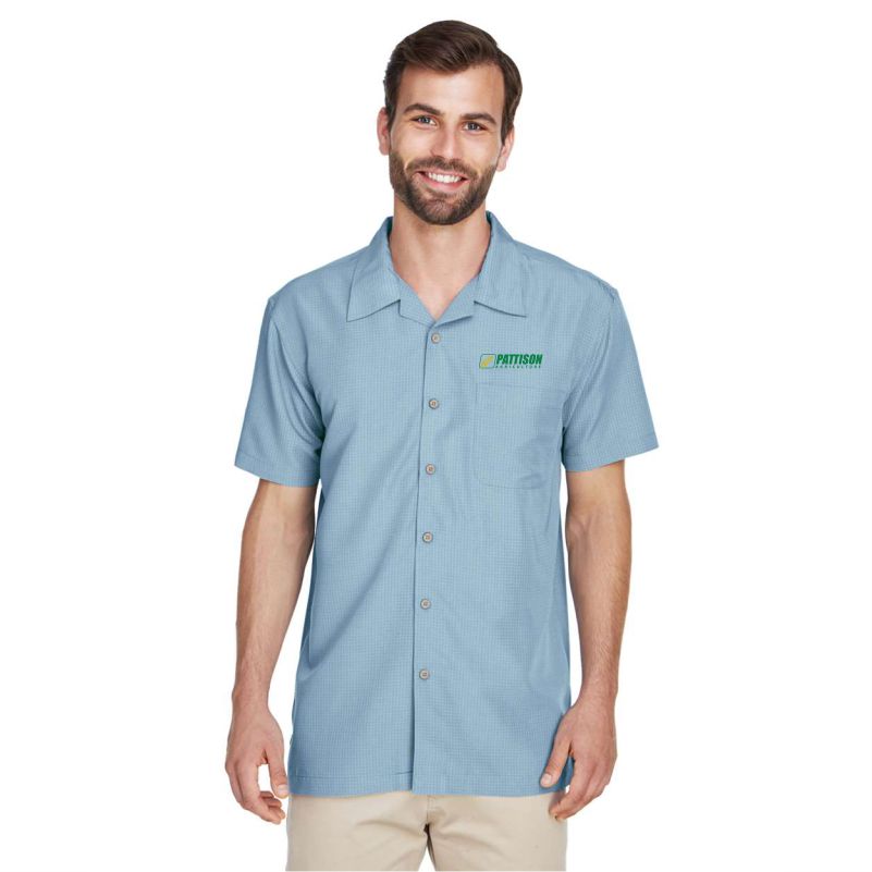Men's Harriton Barbados Textured Camp Shirt