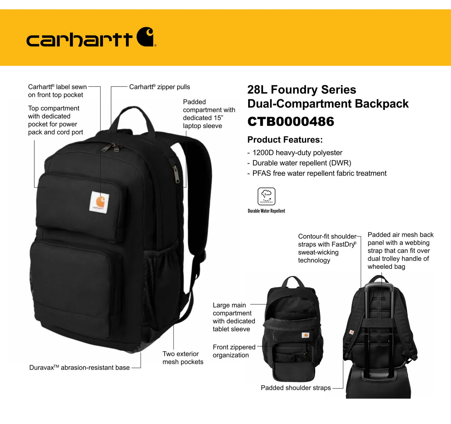 Carhartt 28L Foundry Series Dual-Compartment Backpack