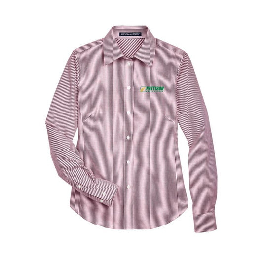 Ladies Devon & Jones Crown Woven Collection Banker Stripe