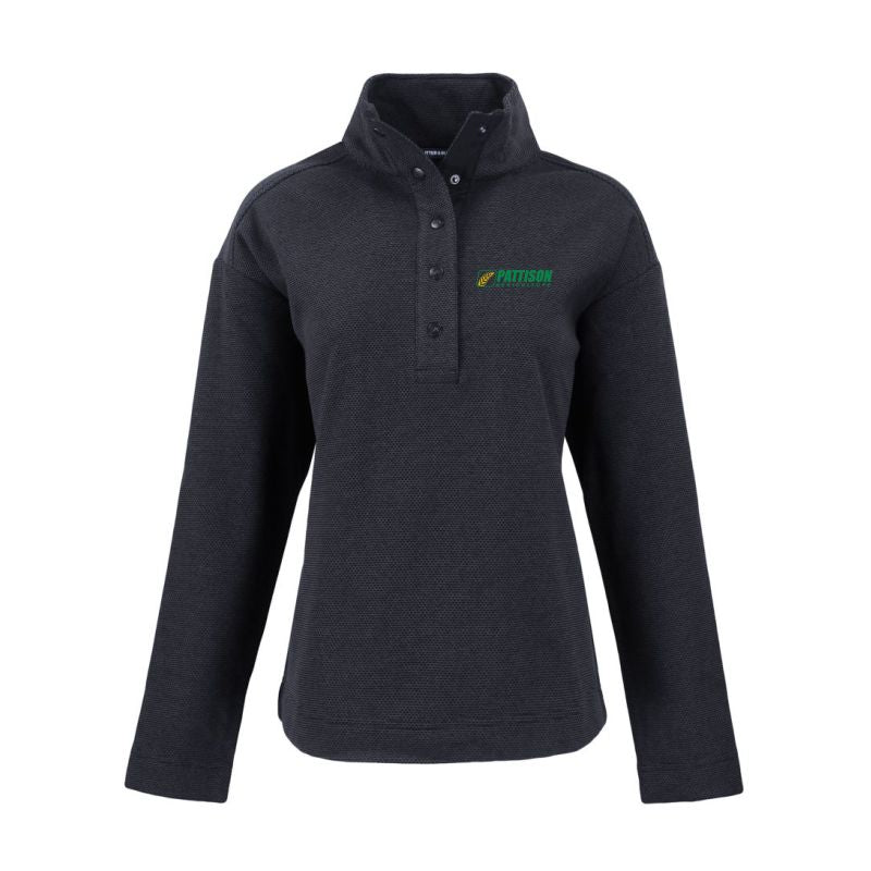 Ladies Hunts Point Epic Comfort Textured Fleece Recycled Snap Pullover