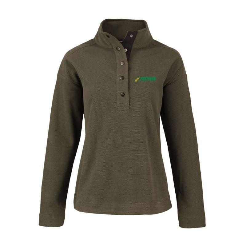 Ladies Hunts Point Epic Comfort Textured Fleece Recycled Snap Pullover