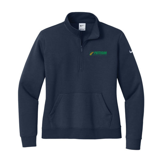 Ladies Nike Club Fleece Sleeve Swoosh 1/2 Zip