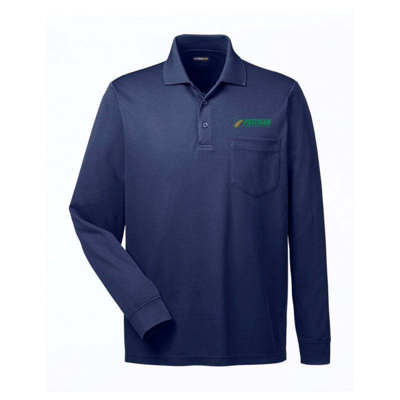 Men's Core 365 Pinnacle Performance LS Pique Polo w/ Pocket